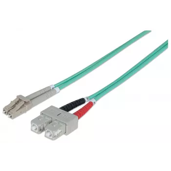 Intellinet Cavo patch in fibra ottica, OM3, LC/SC, 3 m, acqua, duplex, multimodale, 50/125 µm, LSZH, fibra, garanzia a vita
