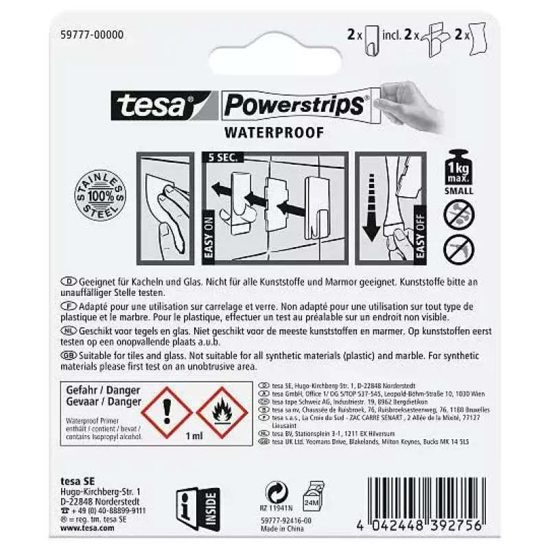 Gancio per asciugamani TESA 59777-00000 metallico indoor 2 pz.