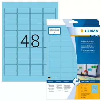Etichette adesive per stampante HERMA Coloured Labels A4 45,7x21,2 mm blu