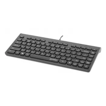 Manhattan tastiera USB mini compatta con filo, 12 tasti multimediali/funzione, cavo USB-A integrato da 1,5 m, formato low-profile compatto, per PC e laptop, nero