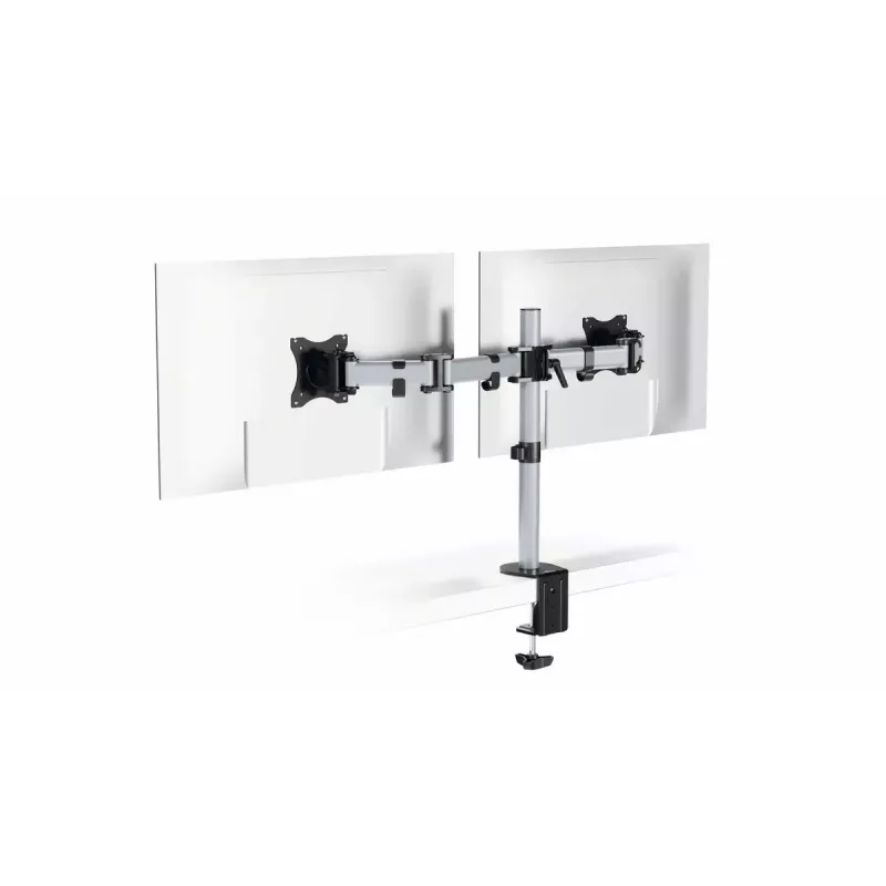 Durable SELECT Supporto per monitor 509523 per 2 monitor, fissaggio da scrivania, argento