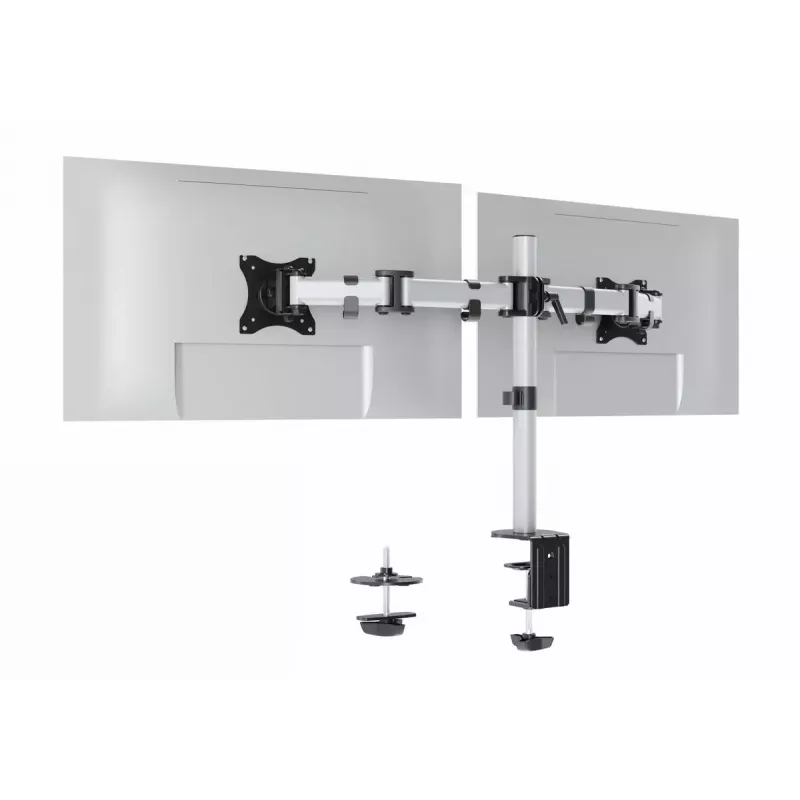 Durable SELECT Supporto per monitor 509523 per 2 monitor, fissaggio da scrivania, argento