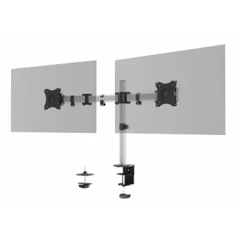 Durable SELECT Supporto per monitor 509523 per 2 monitor, fissaggio da scrivania, argento