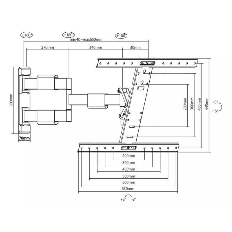 Braccio di montaggio Multibrackets M VESA Flexarm Thin nero