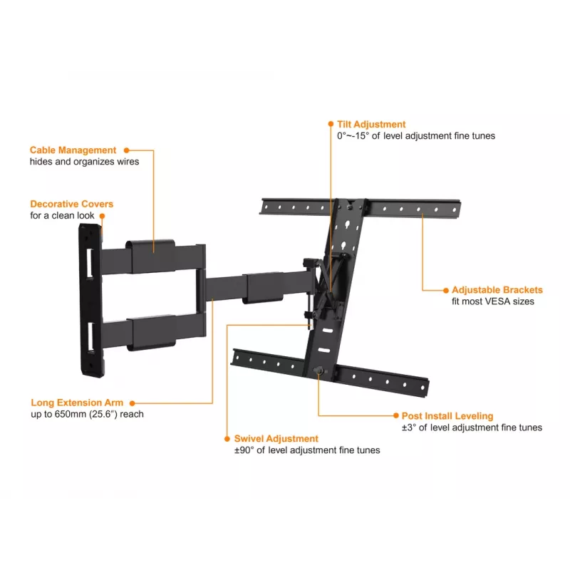 Braccio di montaggio Multibrackets M VESA Flexarm Thin nero