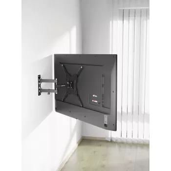 Manhattan supporto a parete per TV e monitor (full motion), per schermi da 32 pollici a 55 pollici, compatibilità VESA: tutto tra 100x100 mm e 400x400 mm – verificare le dimensioni dei quattro fori di fissaggio sul retro dello schermo per assicurarsi che sia compatibile, max. 30 kg, nero, supporto