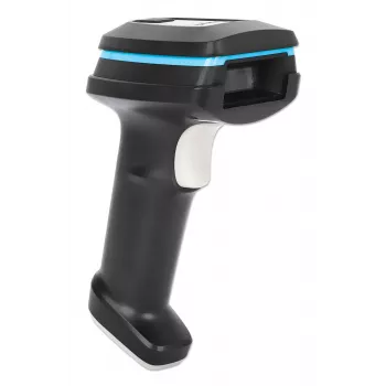 Manhattan scanner barcode wireless 2D palmare, profondità di scansione 250 mm, portata effettiva fino a 80 m (linea di vista), luce ambiente max 100.000 lux (luce solare), nero, cavo di ricarica (USB-A a USB-C per il dispositivo) 1 m incluso, tre anni di garanzia