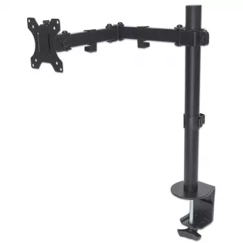 Manhattan supporto da scrivania per TV e monitor (full motion), per schermi da 13 pollici a 27 pollici, fissaggio a morsetto sulla scrivania, compatibilità VESA: 75x75 mm e 100x100 mm – verificare le dimensioni dei quattro fori di montaggio sul retro dello schermo per assicurarsi che sia compatibile, max. 8 kg, supporto, garanzia a vita