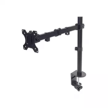 Manhattan supporto da scrivania per TV e monitor (full motion), per schermi da 13 pollici a 27 pollici, fissaggio a morsetto sulla scrivania, compatibilità VESA: 75x75 mm e 100x100 mm – verificare le dimensioni dei quattro fori di montaggio sul retro dello schermo per assicurarsi che sia compatibile, max. 8 kg, supporto, garanzia a vita