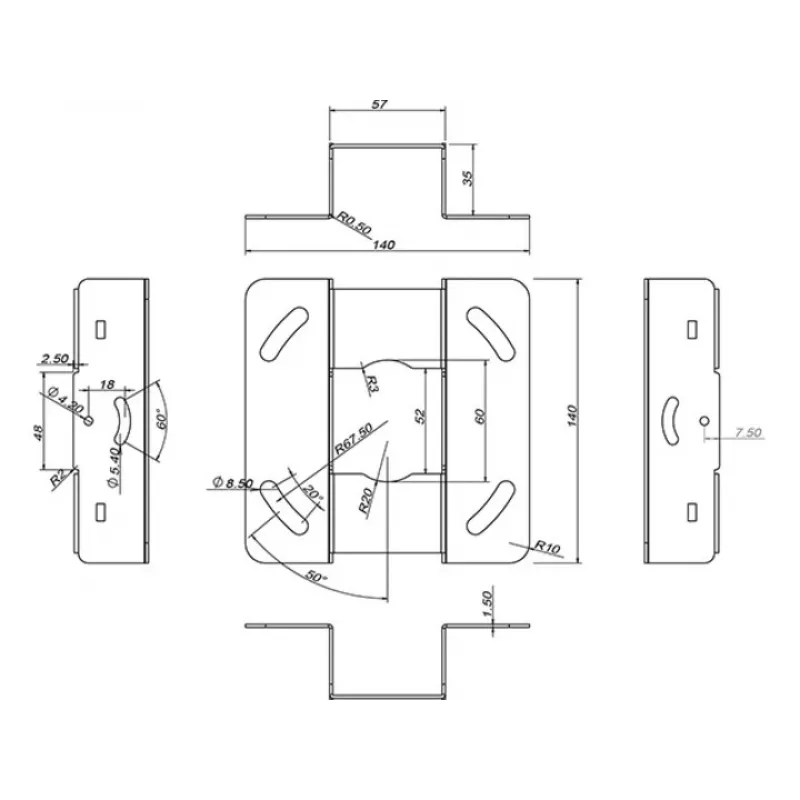 Multibrackets M Supporto universale a soffitto per proiettore 600-1000 con regolazione fine