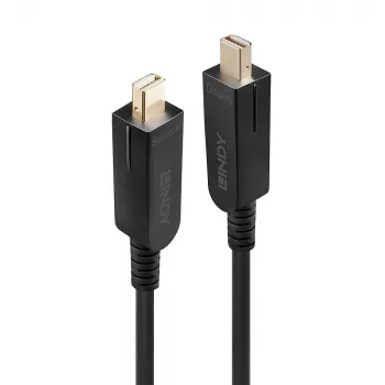 Lindy 100m Cavo Mini DisplayPort 1.4 ibrido in fibra ottica con connettori DP rimovibili