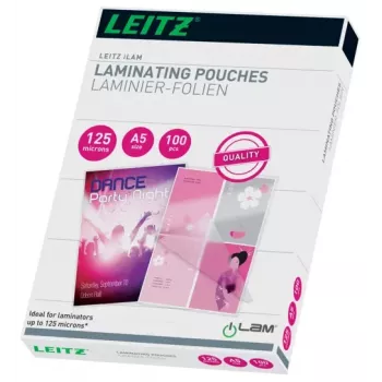 Leitz iLAM Premium Glossy A5 Pellicole per plastificazione, 125 micron, confezione da 100