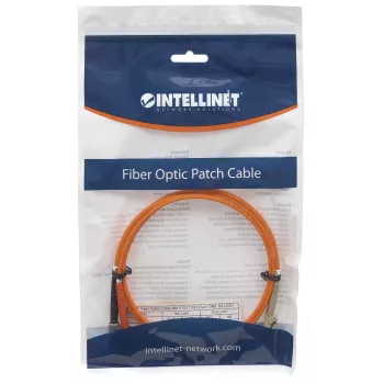 Intellinet cavo patch in fibra ottica, OM2, LC/ST, 2 m, arancione, duplex, multimodale, 50/125 µm, LSZH, fibra, garanzia a vita