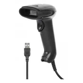 Manhattan Lettore di codici a barre 2D LED portatile 153997, USB-A, distanza di scansione 320 mm, cavo 1,4 m, nero