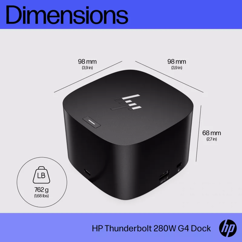 HP Thunderbolt Dock 280W G4 docking station con cavo Thunderbolt 4 nero