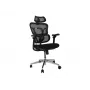 Sedia da ufficio ergonomica EQUIP 651053 con poggiatesta e braccioli, schienale in mesh, seduta imbottita, regolabile in altezza 117–135 cm, larghezza 660 mm, nero