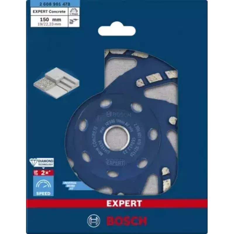 Disco abrasivo Bosch 2 608 901 478 con centro piatto per calcestruzzo