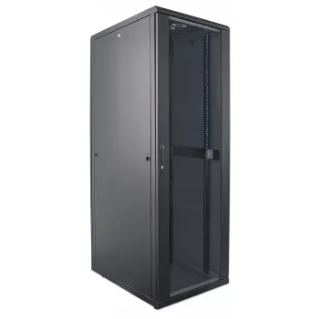 Intellinet armadio di rete 19 pollici – a sé stante, 32HE, 600 x 600 mm (L x P), nero, Flatpack, max. 1500 kg, chiusura porta multipunto, una serratura per parete laterale, profondità utile da 123 a 373 mm, IP20, rack, acciaio