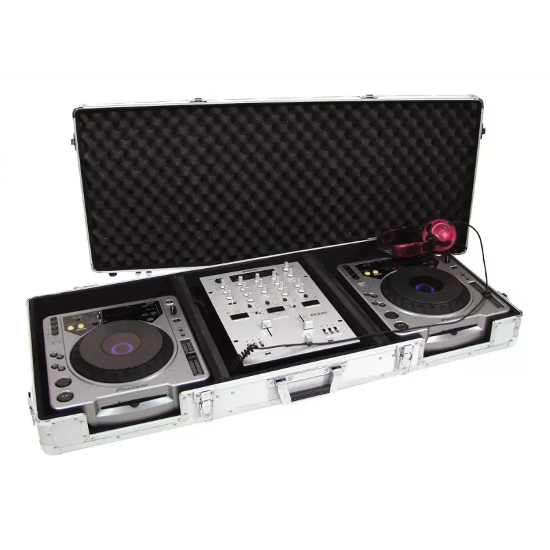 Hardcase Roadinger 30125356 per controller DJ compensato nero argento