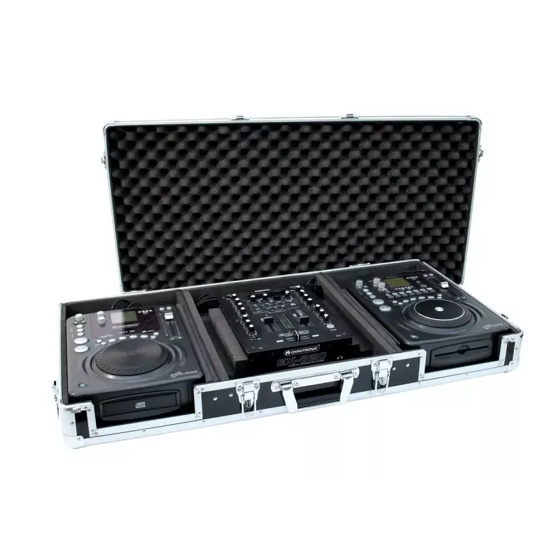 Flightcase Roadinger 30125346 controller DJ compensato nero argento