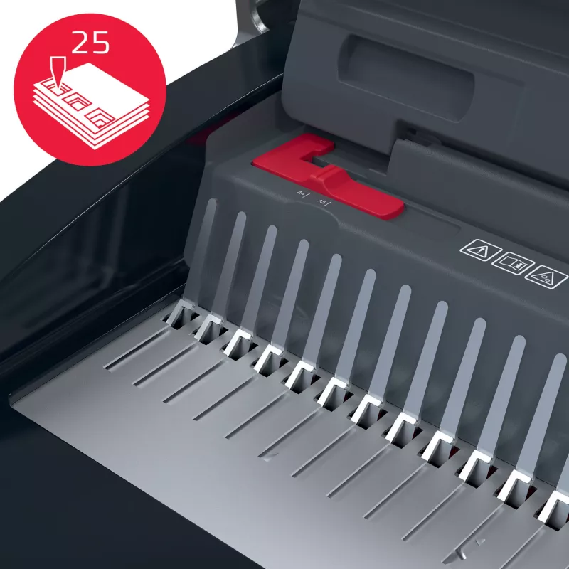 GBC CombBind CB25 rilegatrice a dorsi di plastica, nera/argento/rossa