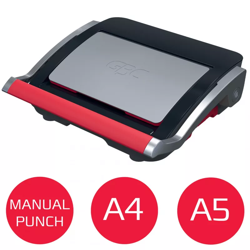 GBC CombBind CB25 rilegatrice a dorsi di plastica, nera/argento/rossa