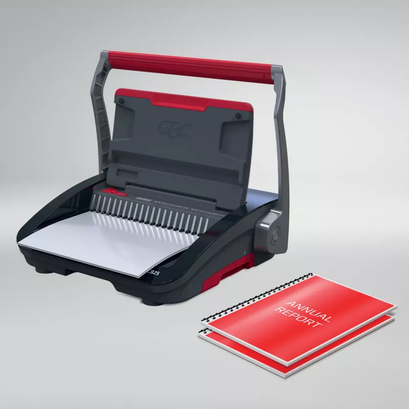 GBC CombBind CB25 rilegatrice a dorsi di plastica, nera/argento/rossa