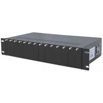 Intellinet case per convertitori di media a 14 slot, con alimentazione ridondante, montaggio rack 19 pollici, 2U