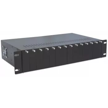 Intellinet case per convertitori di media a 14 slot, con alimentazione ridondante, montaggio rack 19 pollici, 2U