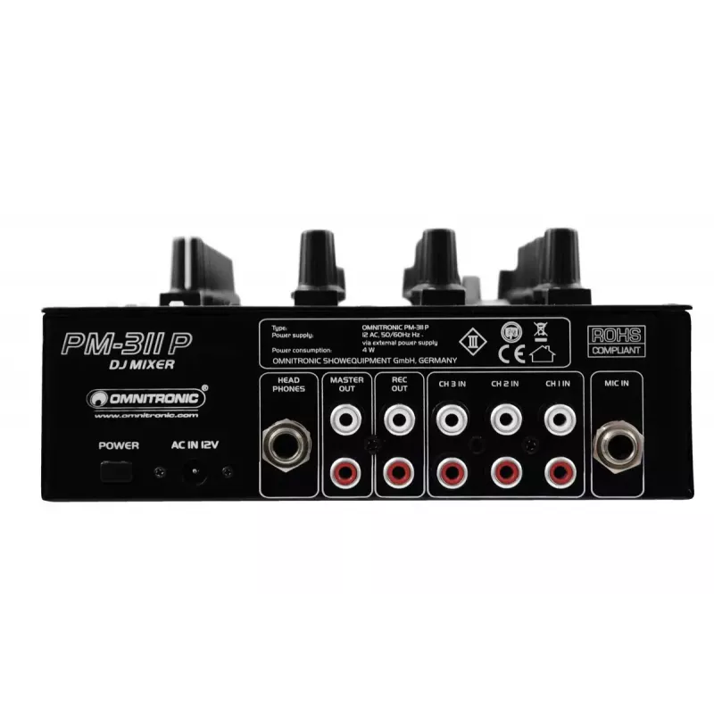 Mixer audio Omnitronic 10006879 3 canali 20 - 20000 Hz nero
