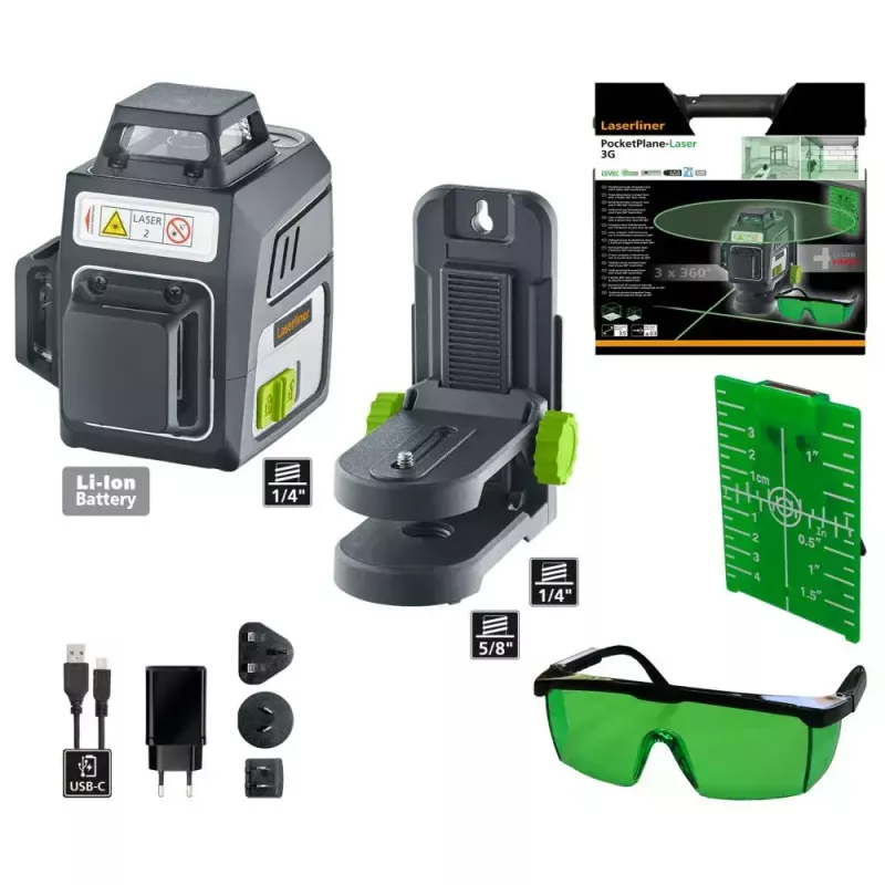 Laser a linee Laserliner PocketPlane-Laser 3G ±0,3 mm/m autolivellante
