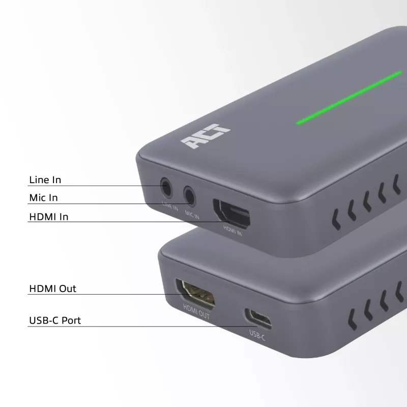 ACT scheda di acquisizione video USB-C, pass-through HDMI 4K@60Hz, registrazione 4K@30Hz