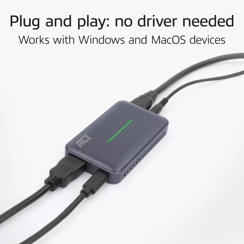 ACT scheda di acquisizione video USB-C, pass-through HDMI 4K@60Hz, registrazione 4K@30Hz