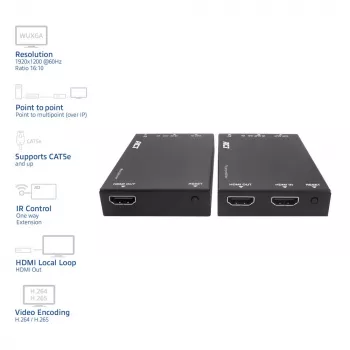 Set extender HDMI su CAT ACT AC7852 — prolunga segnale HDMI fino a 150 m su CAT5e