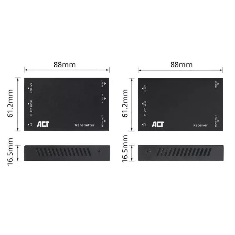 Set extender HDMI su CAT ACT AC7852 — prolunga segnale HDMI fino a 150 m su CAT5e