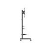 Carrello TV mobile EQUIP 50 inch–90 inch con ripiano pegboard, VESA 200x200–600x400, 60 kg, nero