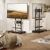 Carrello TV mobile EQUIP 50 inch–90 inch con ripiano pegboard, VESA 200x200–600x400, 60 kg, nero