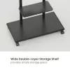 Carrello TV mobile EQUIP 50 inch–90 inch con ripiano pegboard, VESA 200x200–600x400, 60 kg, nero