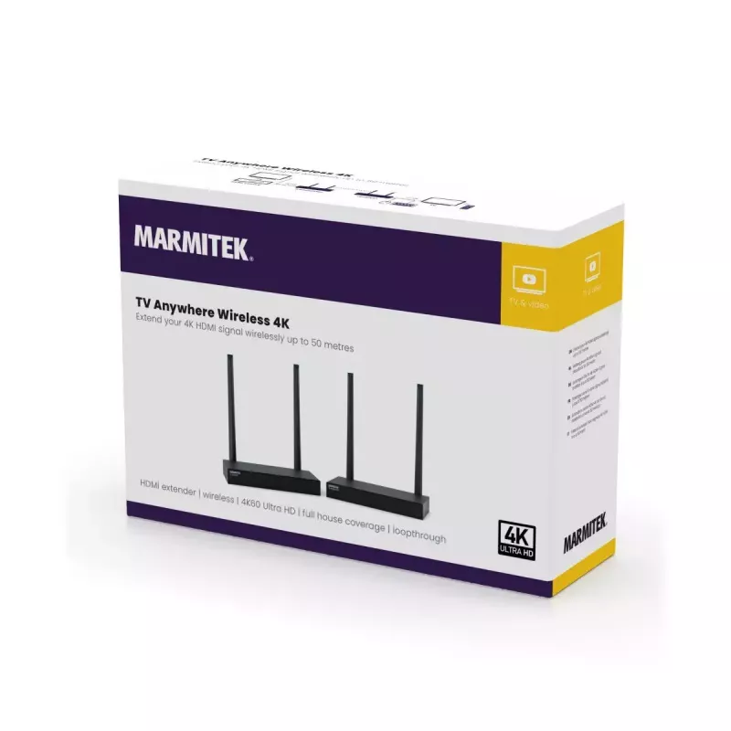 Trasmettitore e ricevitore AV wireless Marmitek TV Anywhere 4K nero