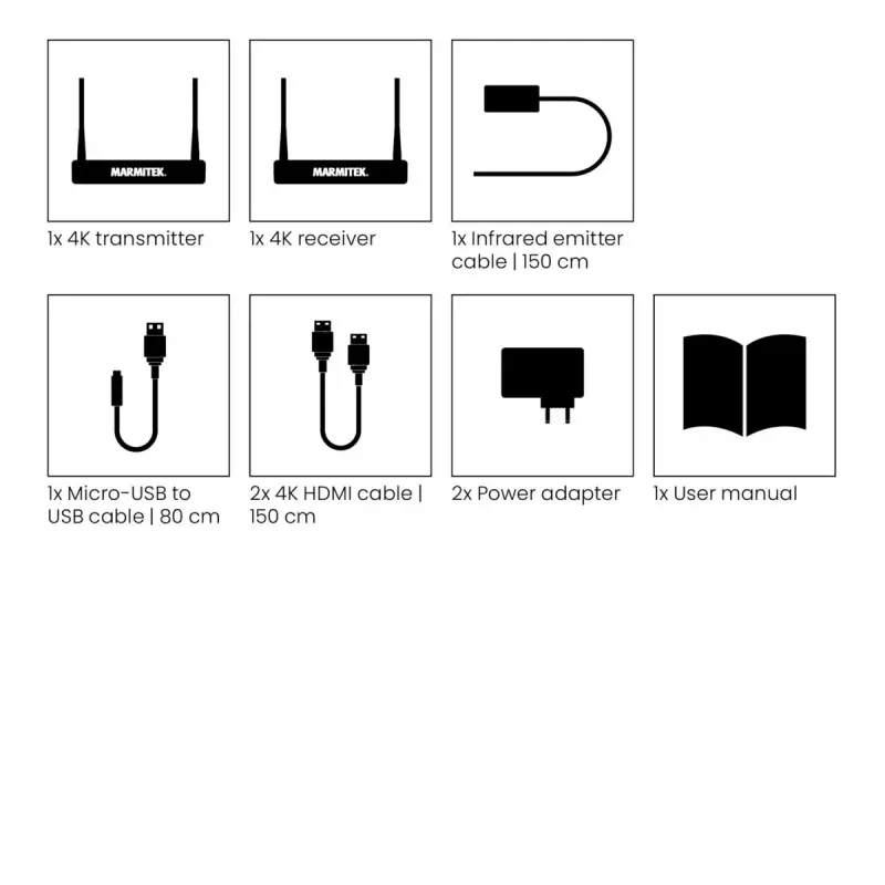 Trasmettitore e ricevitore AV wireless Marmitek TV Anywhere 4K nero