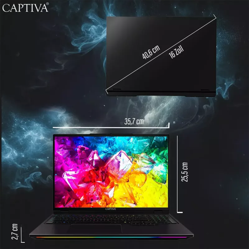 Laptop CAPTIVA 92024 16 pollici Intel Core Ultra 9 16GB SSD nero