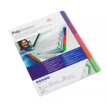 Separatori GBC 2101323E polipropilene (PP) blu, verde, arancione, rosa, lilla 5 pz.