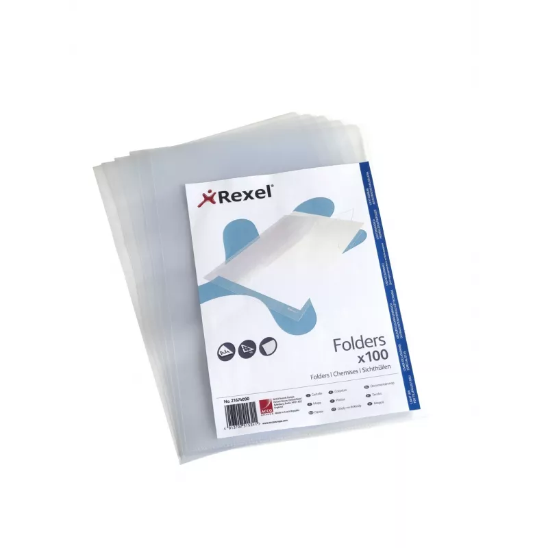 Rexel Embossed cartellina a L 21674090, A4 (210 x 297 mm), polipropilene (PP), trasparente, 100 pz.