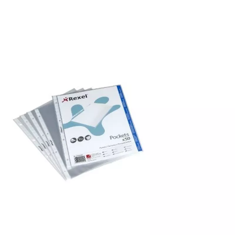 Busta Rexel Crystal Clear A4 aperta in alto (50), 210 x 297 mm (A4), trasparente, polipropilene (PP), verticale, 50 pz.