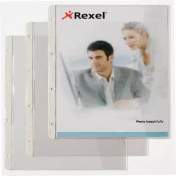 Cartella portadocumenti Rexel con linguetta pieghevole, 220 x 300 mm, trasparente, 0,13 mm, 250 mm, 328 mm, 4 mm