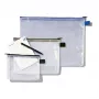 Busta in rete Rexel con zip nera A4, PVC, 52 g, nero, trasparente