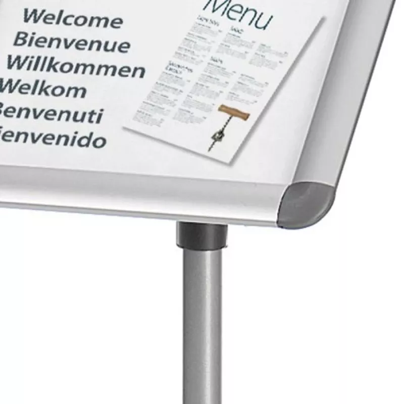Nobo espositore informativo 1902383, A4, 350 x 70 x 1010 mm, altezza regolabile, base rotonda, argento