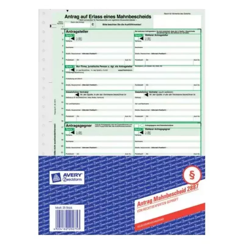 Carta per registri Avery 2887