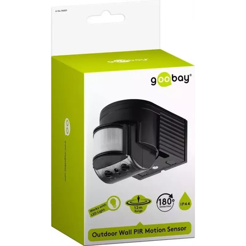 Sensore per montaggio a parete Goobay nero 96001