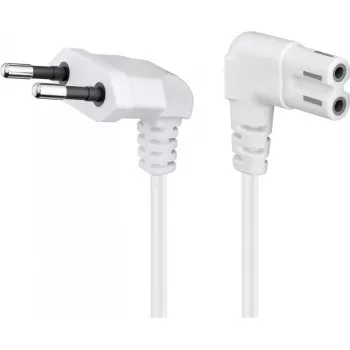 Cavo di alimentazione GOOBAY con spina Euro angolare (Type-C) su connettore femmina C7, 2 m, bianco